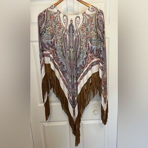 Chico's Multicolor Paisley Fringe Wrap